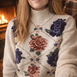 Chrysantheme Vintage Hand Knit Sweater M